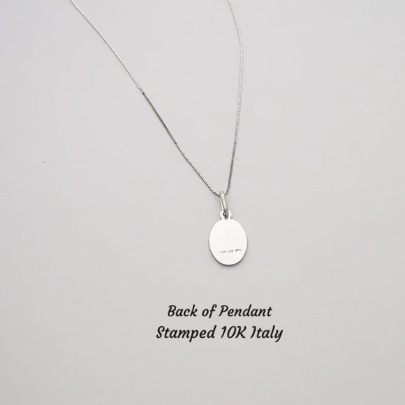 Solid 10K White Gold Saint Christopher Small Charm Pendant Stamped 10K Italy - Picture 2 of 7